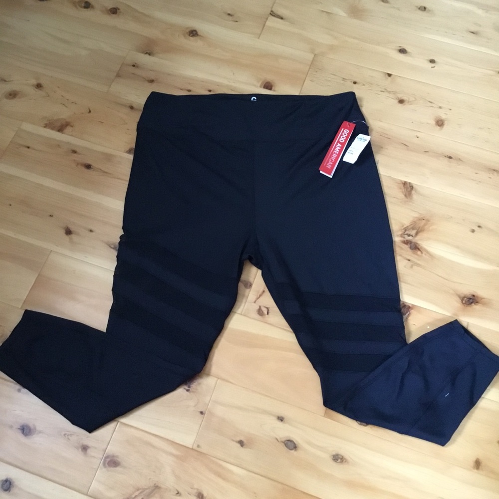 Brand New Good American Leggings w/mesh insert 16